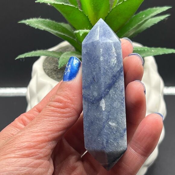 Blue Aventurine Double Terminated‎ Meditation  Wand (3) - Picture 2 of 9